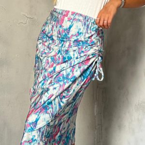 חצאית בגד ים קשירה תכלת ורוד