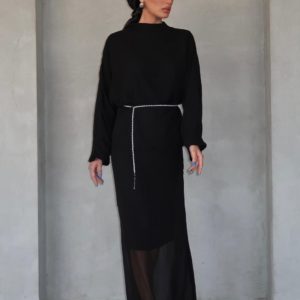 חליפת שיפון שחור