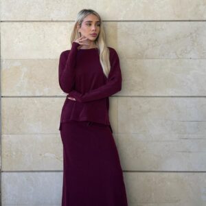 חליפת כפפה בורדו