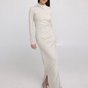 שמלת כיווצים קרם