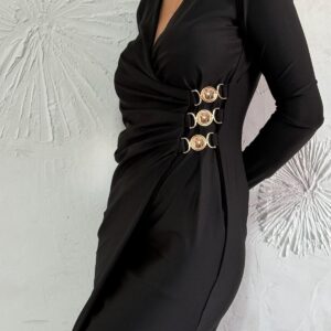 שמלת אנאל מעטפת שחור