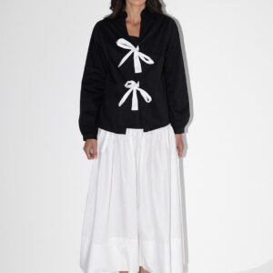 חולצת פפיון שחור לבן