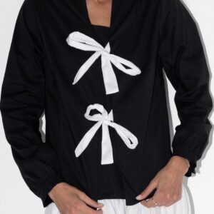 חולצת פפיון שחור לבן