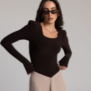 בגד גוף לנדון חום כהה