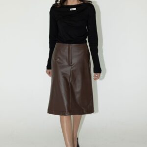 חצאית עור חום