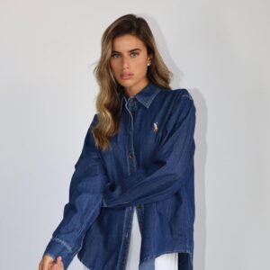 חולצת גינס אובר סייז כחול