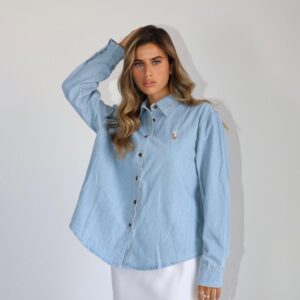 חולצת גינס אובר סייז תכלת