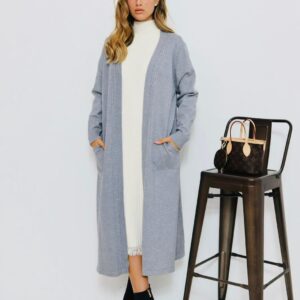 קרטיגן ארוך אפור