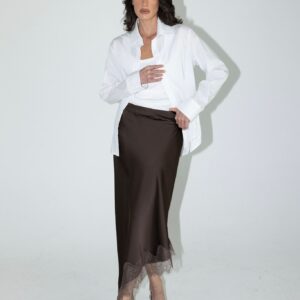 חצאית תחרה חום