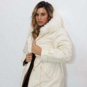 מעיל פוך שמנת