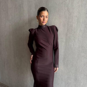 שמלת ורוניקה חום