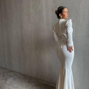 שמלת ורוניקה לבן