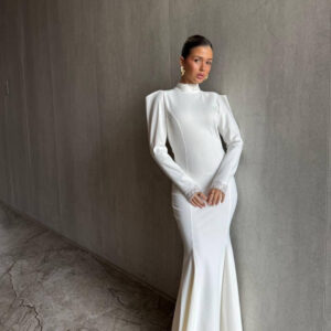 שמלת ורוניקה לבן