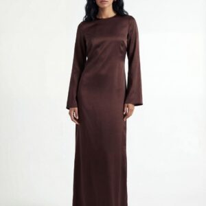 שמלת סאטן חום