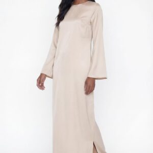 שמלת סאטן קרם