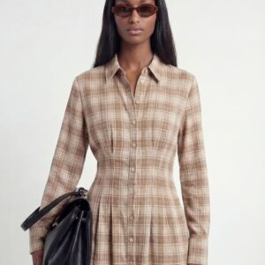 שמלת משבצות בז'