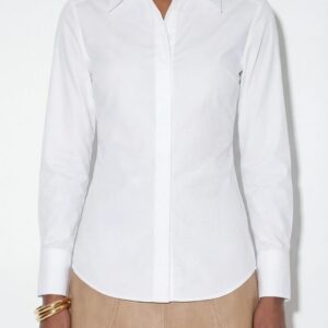 חולצה מכופתרת קשירות לבן