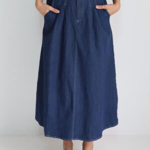 חצאית ג'ינס עם חגורה כחול